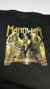 T-Shirt Musik Merchandise Band MANOWAR Bahan 24s