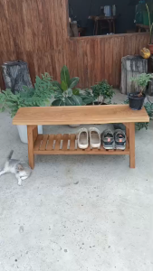 ม้านั่งไม้เต็งแผ่นเดียว ม้านั่งสนาม ม้านั่งยาว เก้าอี้ไม้ เก้าอี้ยาว ม้านั่งกลางแจ้ง เก้าอี้สนาม Bench Chair Wood