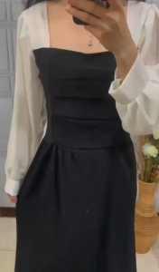 Long Sleeve Party Dress Wanita Lengan Panjang