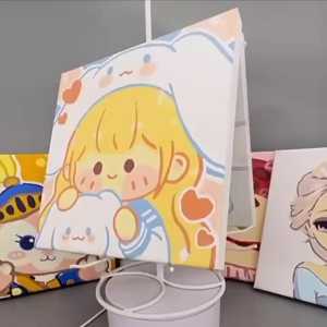 MEKANSM Paint By Number 20x20cm DIY Paint Kit with Frame Digital Painting Landscape Cartoon Anime Series