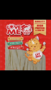 LOVEME ขนมปลาเส้น(ขาว) สำหรับน้องแมว 35g ซื้อ 3 ชิ้นในราคา 100 บาท