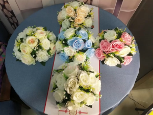 【Fast Delivery】Cross-border road guide for new wedding Roman column simulation silk flowers decorated car ball hall wedding items wholesale