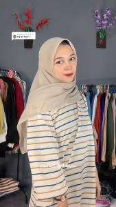 Oversized Striped Basic Tshirt Terlaris / Kaos Salur Katun LD 120 Sampai BB 90