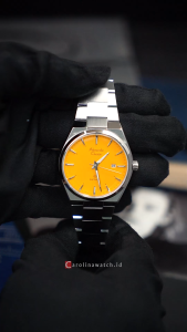 Jam Tangan Pria Alexandre Christie Classic AC 8697 MDBSSYL Yellow Dial Silver Stainless Steel Strap