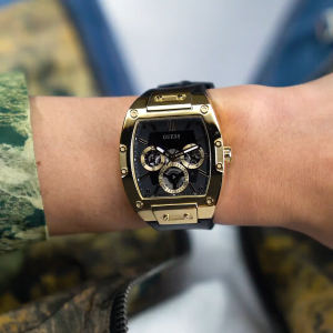 [Promo] Jam Tangan Pria Guess GW0202G1 Phoenix Black Dial Black Leather With Silicone Strap Original Garansi 2 Tahun [✔COD][100% Authentic]