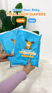 Moose Gear Baby Pants Diaper TRIAL PACK 2pcs Hypoallergenic Super Absorbent Double Leak Guard