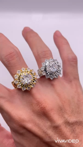 Nhẫn titan không phai không rỉ sét màu vàng và trắng mã 31 Nhẫn titan nữ bền màu trangsucmoiluatuoi.RIN