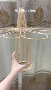 (Xưởng HCM) Đèn Mây Tre Thả Trần Dùng Để Decor Spa Nhà Hàng Quán Ăn Cafe Homestay.