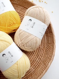 50g/Ball Combed Cotton Yarn 1mm 145 Meters 4-ply Cotton&Acrylic Yarns for Hand Knitting DIY Scraf Sweater Crochet Thread