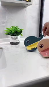 Adzkia35 Tempat Sabun Batang Tempel Model Ikan Paus / Rak Sabun Kamar Mandi / Wadah Sabun karakter