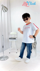 Lily And Clark Kaos Anak Laki-Laki Warna Putih Linst - KLC91