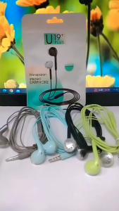 Handsfree Macaron + MIC U19 PLUS Headset Transparan Stereo Earphone
