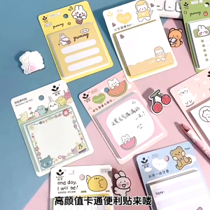 50/80/100 Sheet Cartoon Notepad Sticky Paper Note Message Memo Pad Label Sticker Bookmark Office Student Stationery 便利贴