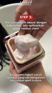 (SATUAN) MAKARIZO Texture Experience Creambath 60ml STRAWBERRY YOGHURT Sachet Rambut Collagen Kerati