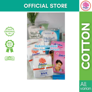 SELECTION MEDISOFT Kapas Pembersih Wajah Makeup Tebal Tipis Cotton Ball Bud Hijau Biru Lembut Halus
