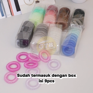 ❤GTB❤ R767 KARET RAMBUT SPIRAL ISI 9 PCS IMPORT / IKAT RAMBUT KOREA / KUNCIRAN WANITA / AKSESORIS KUNCIR CEPOL