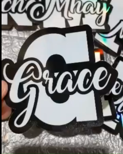 IK Personalized Waterproof Hologram Name Sticker