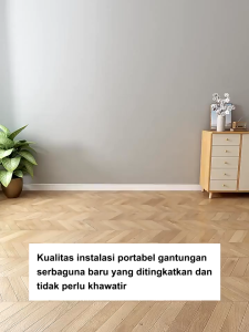 LG Rak baju gantung besi Rak gantungan baju berdiri Stand hanger display butik bazar Hitam/Putih