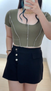 AUVESION Cashie Knit Crop Top 4948 | Atasan Wanita Crop Top