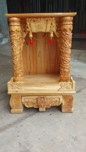 Bàn thờ  ông địa gỗ xoan 48x68