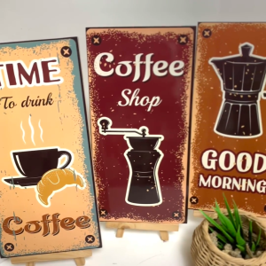 HIASAN DINDING WALL DECOR PAJANGAN POSTER DEKORASI KAMAR RUMAH 15x30CM COFFEE ART