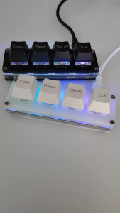 Computer Office Shortcut Keypad 4-Key Ctrl A C V Copy Paste All Cut Mini USB Mechanical Keyboard Switch LED Light Gradual