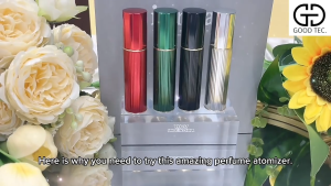 ABTravel 5ml Perfume Atomizer Refillable Perfume Bottle Reusable Spray Dispenser Travel Mini Glossy Vertical Stripe Aluminum Alloy Perfume Dispenser (PRO)