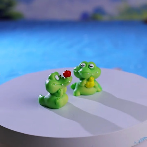 4PCS Mini Resin Crocodiles Cute Mini Alligator Figures Reptile Animals Crocodile Figurines For Garden Home Decor DIY Accessories Tiny Statue