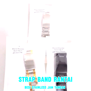 Stainless Steel Strap Rantai Band Besi Stanlis Jam Tangan 16mm 18mm 20mm 22mm 24mm