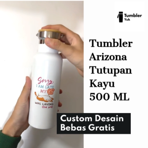 Tumbler Stainless Custom Steel Arizona Tutup Bambu Handle Vacuum Insulated 500ml Print UV Souvenir