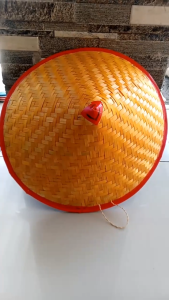 Caping tudung topi petani abangan / topi caping list merah