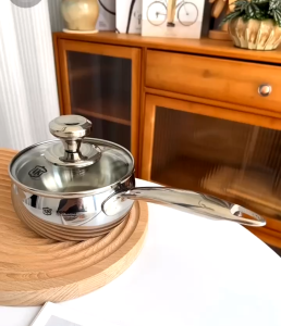 Quánh inox LUNKAI 12 cm quánh nấu đồ ăn dặm nồi nhỏ nổi nấu cháo quánh bếp từ LUNKAI quánh từ