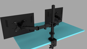 Inplay KMT-2 Dual Arm Monitor Stand Monitor Mount Fully Adjustable With C Clamp Stand For 14-27" Monitor