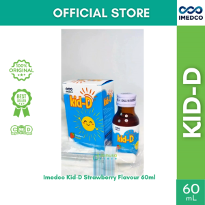 Imedco Kid-D Vitamin D3 400 IU Sirup 60ml | Suplemen Tulang Anak Rasa Stroberi Resmi