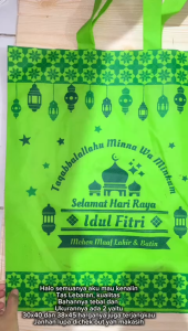 Tas Kain / Tas Tenteng Goodie Bag Kantongan idul fitri lebaran 38x45