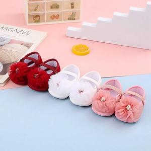 Cute Baby Girl Flower Walking Shoes Soft Comfortable Breathable Anti-slip Suitable for 0-1 years old baby