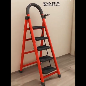 บันไดพับบันไดอลูมิเนียม (3 ชั้น 4 ชั้น 5 ชั้น 6 ชั้น) รับน้ําหนักได้ 300 กก. บันไดพับสีแดง/ดําบันไดมัลติฟังก์ชั่น
