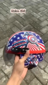 Helm Anak Motif Thomas Kereta Lucu Kaca Riben Usia 1-4 Tahun