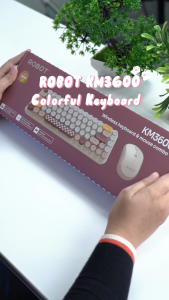 ROBOT KM3600 Pastel Colorful Keyboard Dan Mouse Wireless Combo Set 2.4G Garansi 1 Tahun