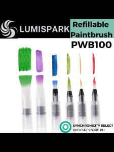 PWB100 Refillable Paintbrush: Portable Brush with Water Compartment for Watercolor Painting Arts and Crafts