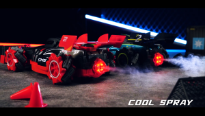 RC Car F1 Formula Racing 4WD Gesture Dual Remote Control Car Four-wheel Drive Racing Hand Remote Control Racing Spray Drift Racing with Light & Music Stunt Birthday Gift for Kids