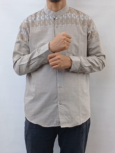 CHIGIN STORE Baju Koko Pria Kemeja Kemko Lengan Panjang Atasan Fashion Kerah Sanghai Terbaru