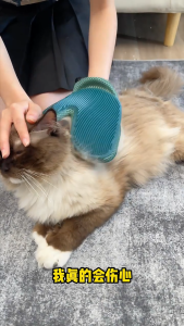 Cute Q pet grooming glove cat grooming cat cleaning glove  pet comb  pet hair remover  sikat kucing 貓咪用品
