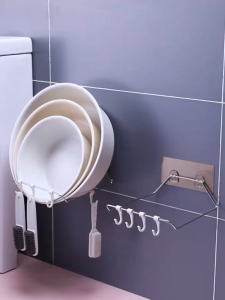 Giá Treo  Gác Chậu Nhà Tắm Dán Tường Bằng Inox Kèm Miếng Dán