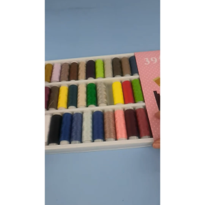 Hộp chỉ nhiều màu 39 chiếc sợi chỉ may bằng cotton Polyester vật liệu may phụ kiện bộ chỉ may-NIEVE