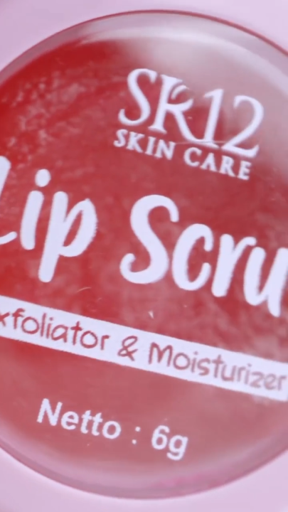 SR12 Lip Scrub 6gr Exfoliator Moisturizer Bibir Pecah Terhidrasi Eksfoliasi Angkat Sel Kulit Mati