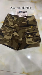 {hcm}_Quần Short Nữ Phong Cách Quân Đội Cạp Cao Kiểu Dáng Basic THỦY TIÊN SHOP