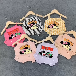 IN STOCK🇲🇾1~5 Age 💥2Pcs Fashion Summer Kids Baby Girls Clothes Cotton 7-18KG