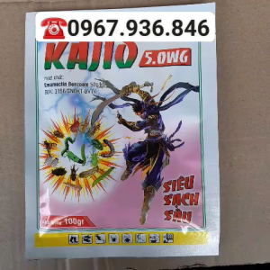 Kajio 5WG gói 100g thành phần Emamectin Benzoate 50g/kg diệt trừ sâu cuốn lấ sâu tơ sâu keo mùa thu sâu xanh sâu que sâu đục quả AGRIHG