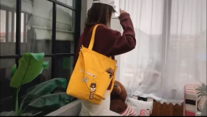 nana show กระเป๋าผ้าแคนวาสมีซิปด้วยใส่ของได้เยอะนะผ้าแข็งแรง-มีพวงกุญแจแถมให้ KS029